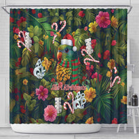 Meri Kirihimete Kakapo Santa Shower Curtain Merry Christmas with Tropical Vibe