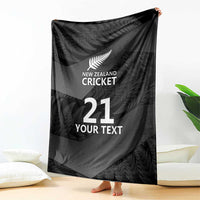 New Zealand Cricket Custom Blanket Potae Pango Black Fern Pattern