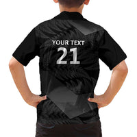 New Zealand Cricket Custom Family Matching Long Sleeve Bodycon Dress and Hawaiian Shirt Potae Pango Black Fern Pattern LT9 - Polynesian Pride