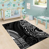 Polynesian Turtle Tribal Tattoo Area Rug Black Style