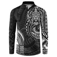 Polynesian Turtle Tribal Tattoo Button Sweatshirt Black Style