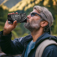 Polynesian Turtle Tribal Tattoo 4 in 1 Can Cooler Tumbler Black Style