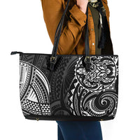 Polynesian Turtle Tribal Tattoo Leather Tote Bag Black Style