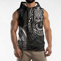 Polynesian Turtle Tribal Tattoo Sleeveless Hoodie Black Style - Polynesian Pride