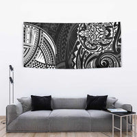 Polynesian Turtle Tribal Tattoo Tapestry Black Style