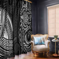 Polynesian Turtle Tribal Tattoo Window Curtain Black Style
