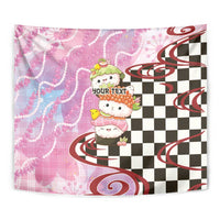 Personalized Japanese Kawaii Sushi Roll Tapestry Wagara Palaka Pattern