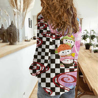 Personalized Japanese Kawaii Sushi Roll Women Casual Shirt Wagara Palaka Pattern