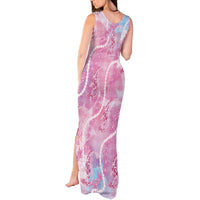 Japanese Koi Fish Tank Maxi Dress Pink Wagara Palaka Honohono Pikake Lei