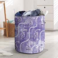 Japanese Koi Fish Laundry Basket Purple Wagara Palaka Honohono Pikake Lei