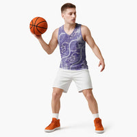 Japanese Koi Fish Basketball Jersey Purple Wagara Palaka Honohono Pikake Lei