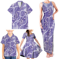 Japanese Koi Fish Family Matching Tank Maxi Dress and Hawaiian Shirt Purple Wagara Palaka Honohono Pikake Lei LT9 - Polynesian Pride