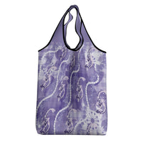 Japanese Koi Fish Grocery Bag Purple Wagara Palaka Honohono Pikake Lei
