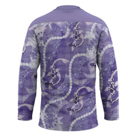 Japanese Koi Fish Hockey Jersey Purple Wagara Palaka Honohono Pikake Lei
