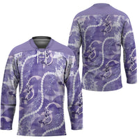 Japanese Koi Fish Hockey Jersey Purple Wagara Palaka Honohono Pikake Lei