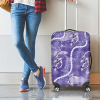 Japanese Koi Fish Luggage Cover Purple Wagara Palaka Honohono Pikake Lei