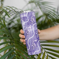 Japanese Koi Fish Skinny Tumbler Purple Wagara Palaka Honohono Pikake Lei LT9 - Polynesian Pride