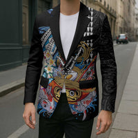 Personalized Japanese Koi Fish Ramen Blazer Aloha Shark Kakau Pattern