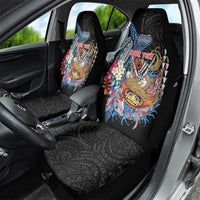 Personalized Japanese Koi Fish Ramen Car Seat Cover Aloha Shark Kakau Pattern