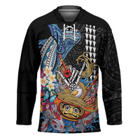 Personalized Japanese Koi Fish Ramen Hockey Jersey Aloha Shark Kakau Pattern