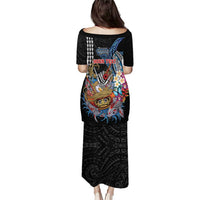 Personalized Japanese Koi Fish Ramen Puletasi Aloha Shark Kakau Pattern