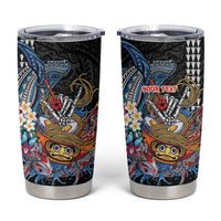 Personalized Japanese Koi Fish Ramen Tumbler Cup Aloha Shark Kakau Pattern