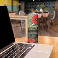 ANZAC Day We Remember Skinny Tumbler Maori Silver Fern Camouflage Motif