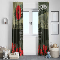 ANZAC Day We Remember Window Curtain Maori Silver Fern Camouflage Motif