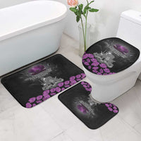 ANZAC Day Remembrance Bathroom Set Purple Poppy We Will Remember Them