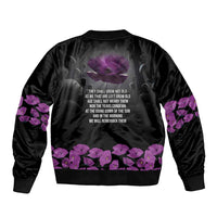 ANZAC Day Remembrance Bomber Jacket Purple Poppy We Will Remember Them