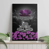 ANZAC Day Remembrance Canvas Wall Art Purple Poppy We Will Remember Them