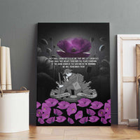 ANZAC Day Remembrance Canvas Wall Art Purple Poppy We Will Remember Them
