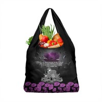 ANZAC Day Remembrance Grocery Bag Purple Poppy We Will Remember Them