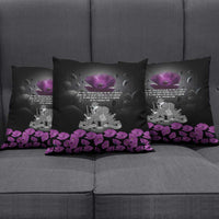ANZAC Day Remembrance Pillow Cover Purple Poppy We Will Remember Them