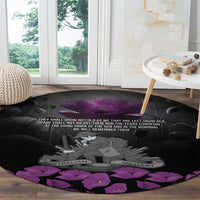 ANZAC Day Remembrance Round Carpet Purple Poppy We Will Remember Them