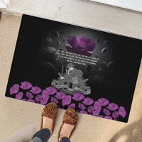 ANZAC Day Remembrance Rubber Doormat Purple Poppy We Will Remember Them
