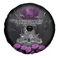 ANZAC Day Remembrance Spare Tire Cover Purple Poppy We Will Remember Them