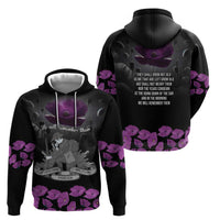 ANZAC Day Remembrance Zip Hoodie Purple Poppy We Will Remember Them