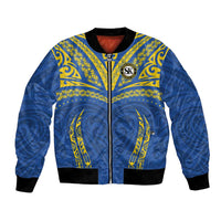 Custom Oceania Football Solomon Kings Bomber Jacket Polynesian Tribal Pattern