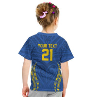 Custom Oceania Football Solomon Kings Kid T Shirt Polynesian Tribal Pattern