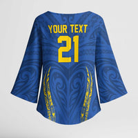 Custom Oceania Football Solomon Kings Kimono Sleeve Blouse Polynesian Tribal Pattern