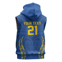 Custom Oceania Football Solomon Kings Sleeveless Hoodie Polynesian Tribal Pattern