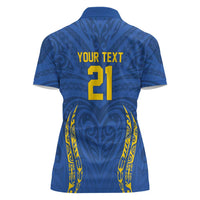 Custom Oceania Football Solomon Kings Women Polo Shirt Polynesian Tribal Pattern