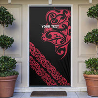 All Black Maori Tribal Tattoo Personalised Door Cover Classic Red Polynesian Style - Polynesian Pride