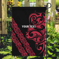 All Black Maori Tribal Tattoo Personalised Garden Flag Classic Red Polynesian Style - Polynesian Pride