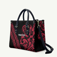 All Black Maori Tribal Tattoo Personalised Leather Bag Classic Red Polynesian Style - Polynesian Pride