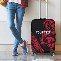 All Black Maori Tribal Tattoo Personalised Luggage Cover Classic Red Polynesian Style - Polynesian Pride