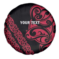 All Black Maori Tribal Tattoo Personalised Spare Tire Cover Classic Red Polynesian Style - Polynesian Pride