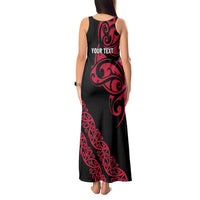 All Black Maori Tribal Tattoo Personalised Tank Maxi Dress Classic Red Polynesian Style - Polynesian Pride