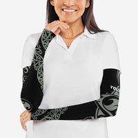 All Black Maori Tribal Tattoo Personalised Arm Sleeves Moss Green Polynesian Style - Polynesian Pride